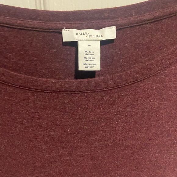 Daily Ritual Burgundy long sleeve Midi Dress Size Medium - Picture 4 of 6